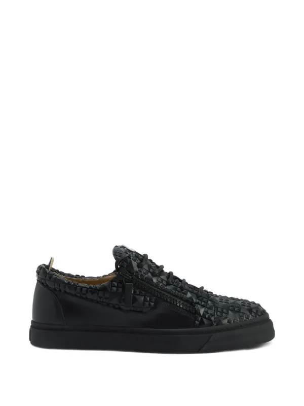 Giuseppe Zanotti モンクストラップシュー 42 Giuseppe Zanotti The Manhattan zip-detail Woven Sneakers | Black