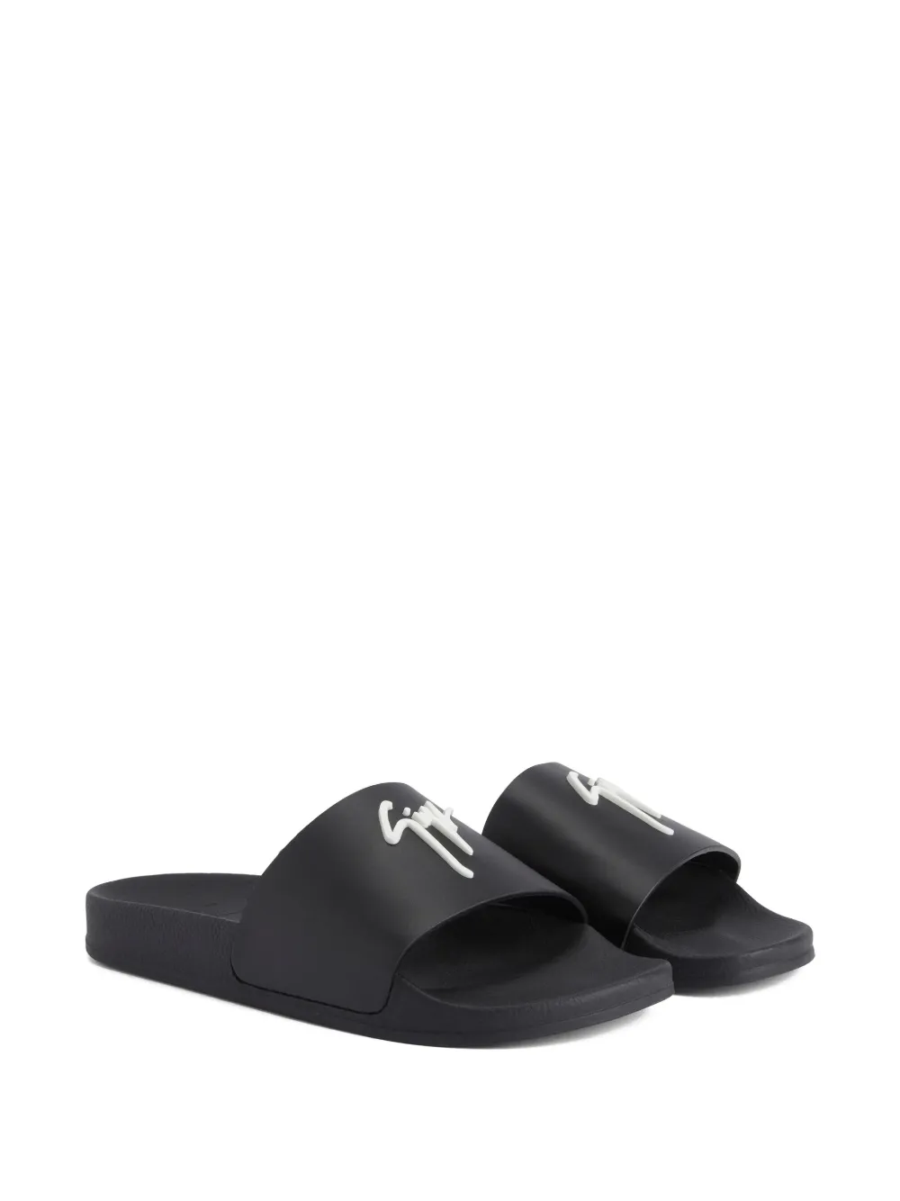 Giuseppe Zanotti Brett logo-embellished slides Black
