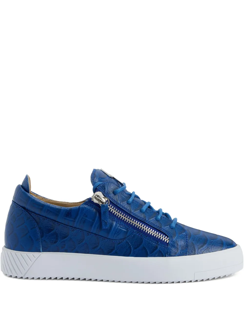 Giuseppe Zanotti Frankie crocodile-effect zip sneakers Blue