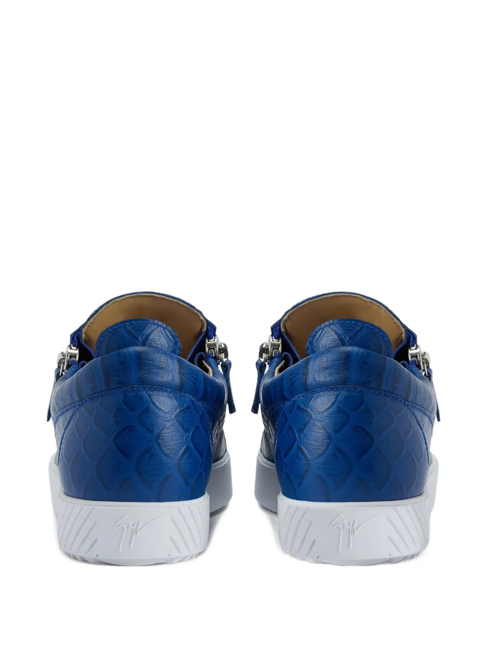 Giuseppe Zanotti Frankie crocodile-effect zip sneakers Blue