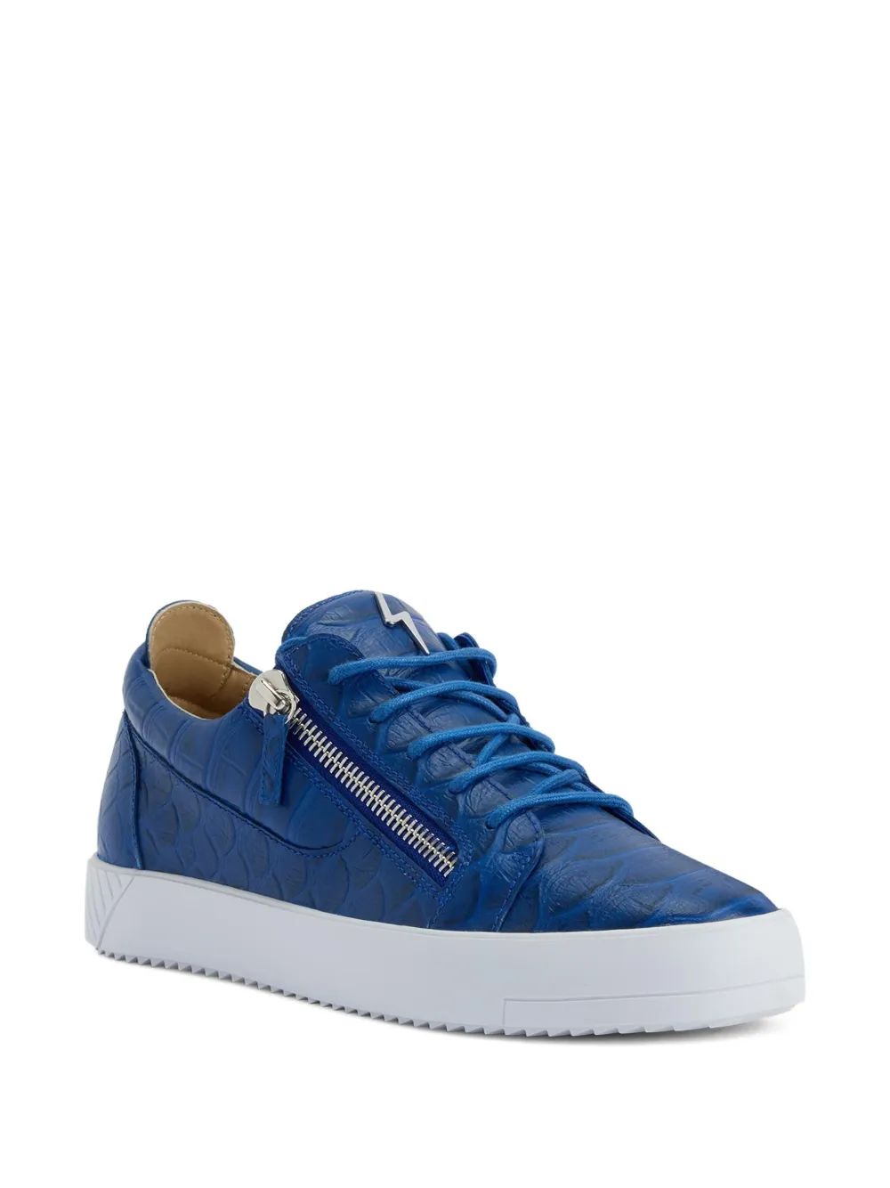 Giuseppe Zanotti Frankie crocodile-effect zip sneakers Blue