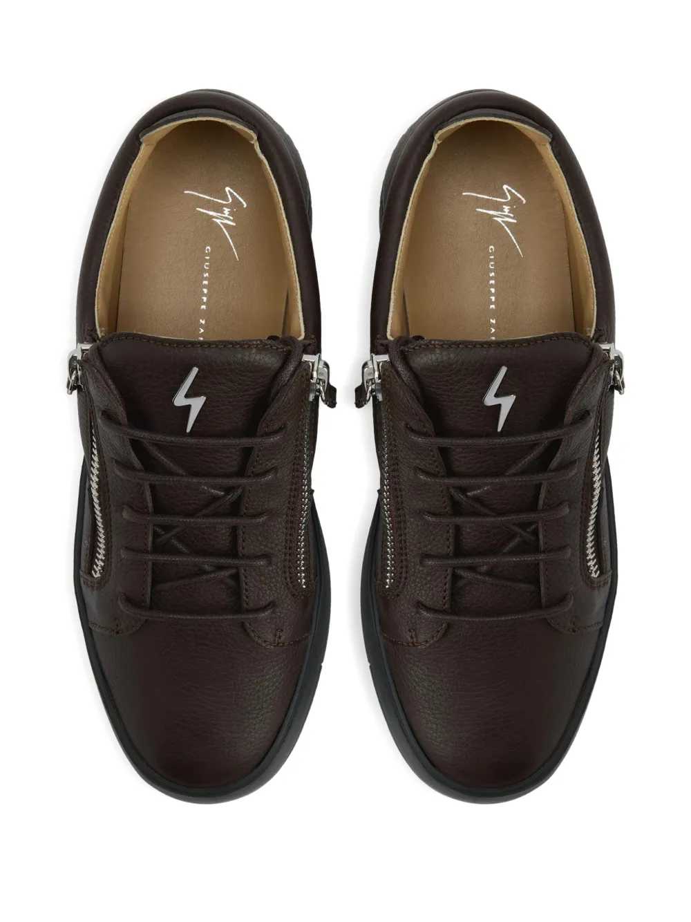 Giuseppe Zanotti Frankie zip-detail leather sneakers Brown