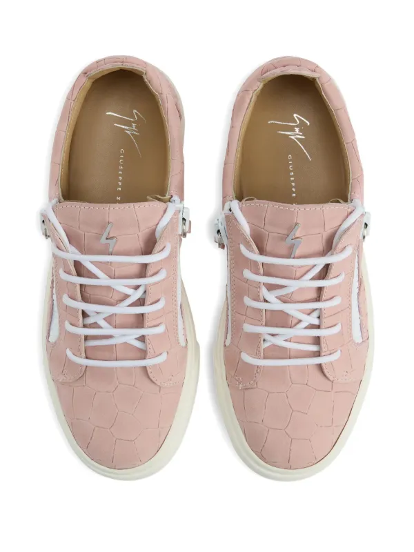 Giuseppe Zanotti Gail crocodile-effect Sneakers Pink FARFETCH KW