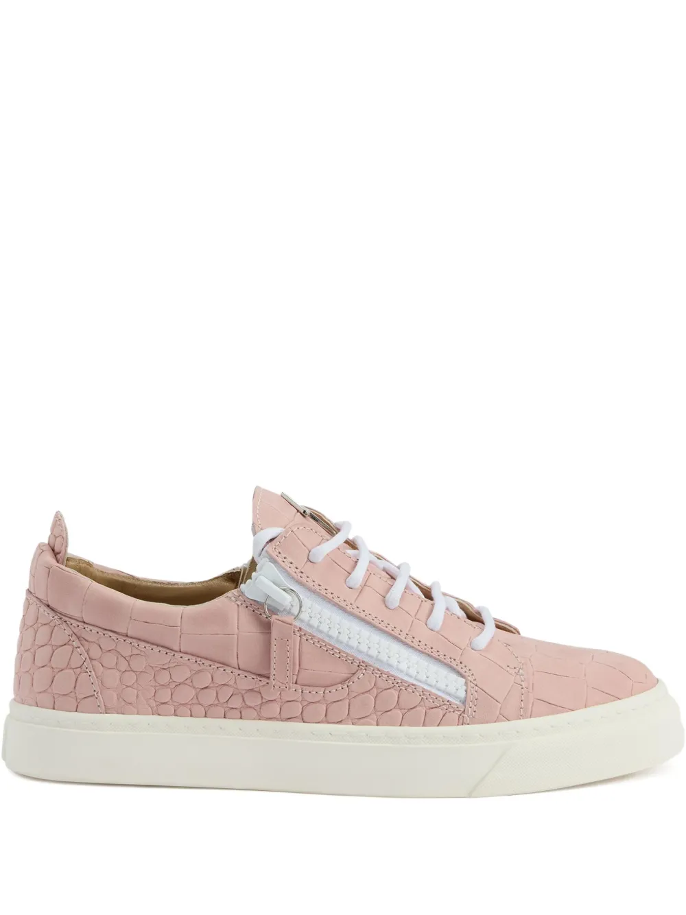 Giuseppe Zanotti Gail crocodile-effect sneakers Pink
