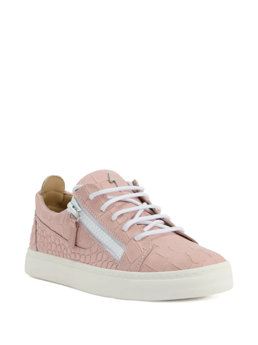 Giuseppe Zanotti Gail crocodile-effect sneakers Pink