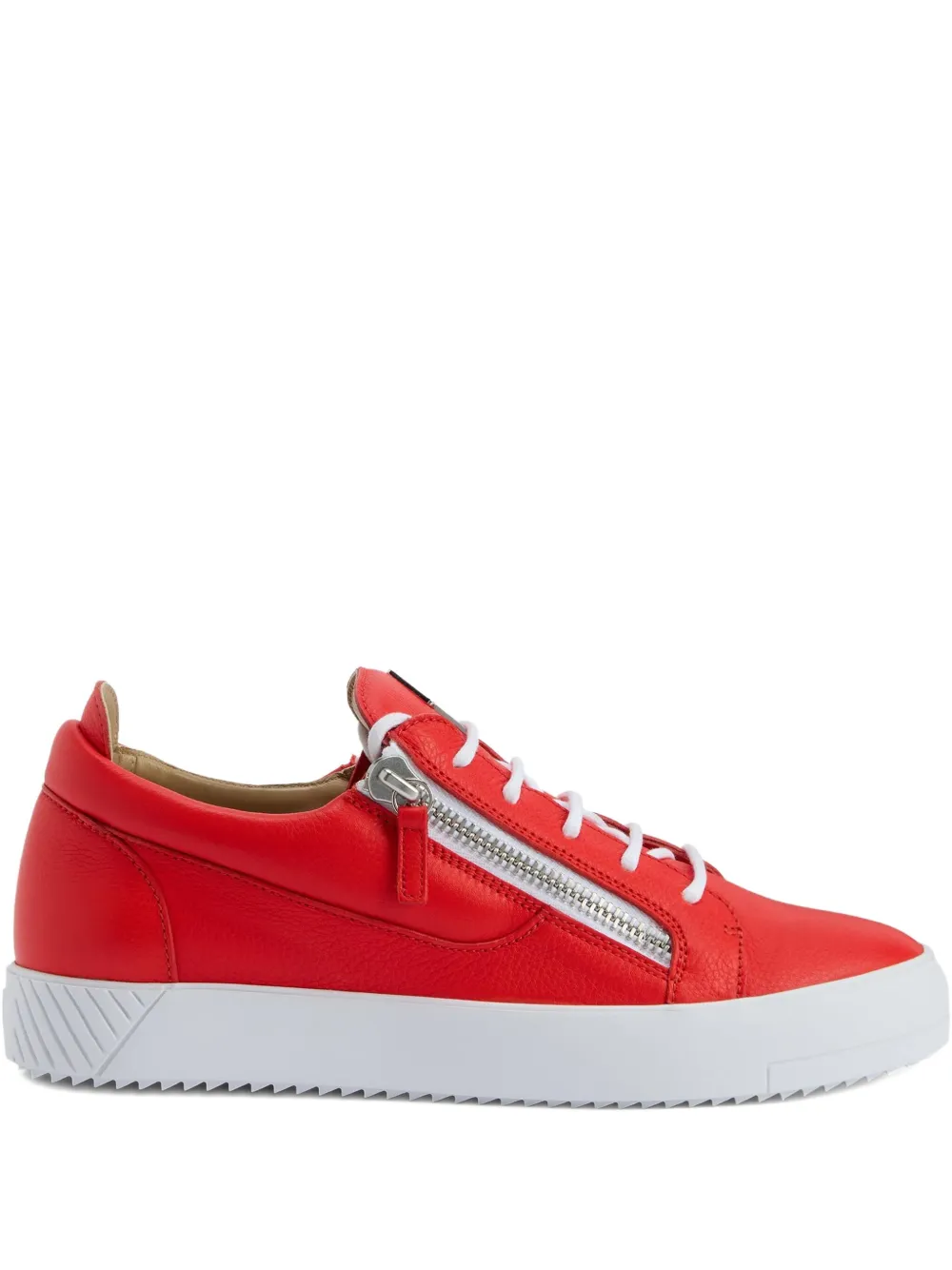 Giuseppe Zanotti zip-detail leather low-top sneakers - Rosso