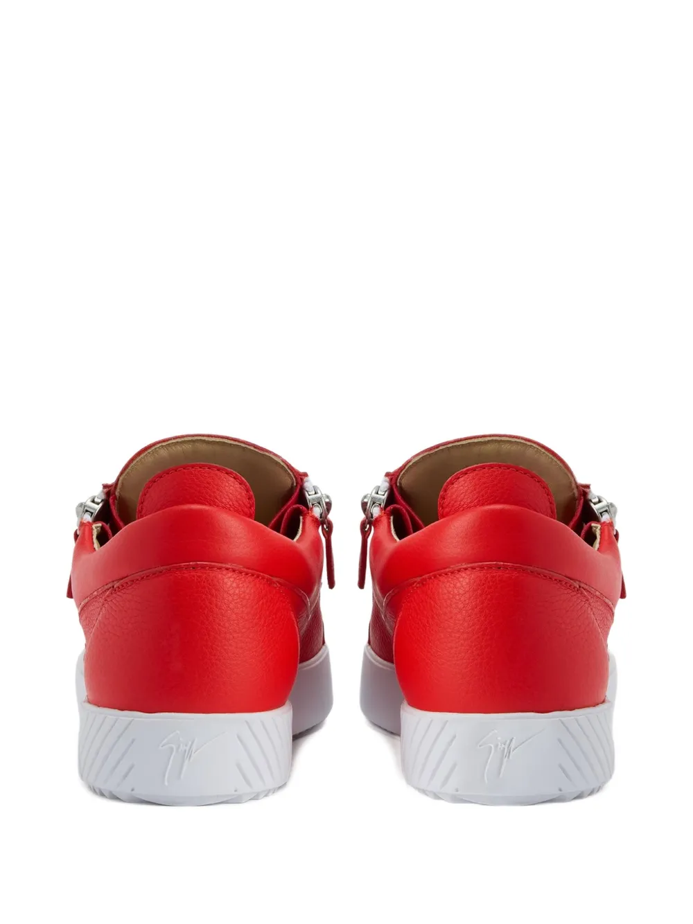 Giuseppe Zanotti zip-detail leather low-top sneakers Red