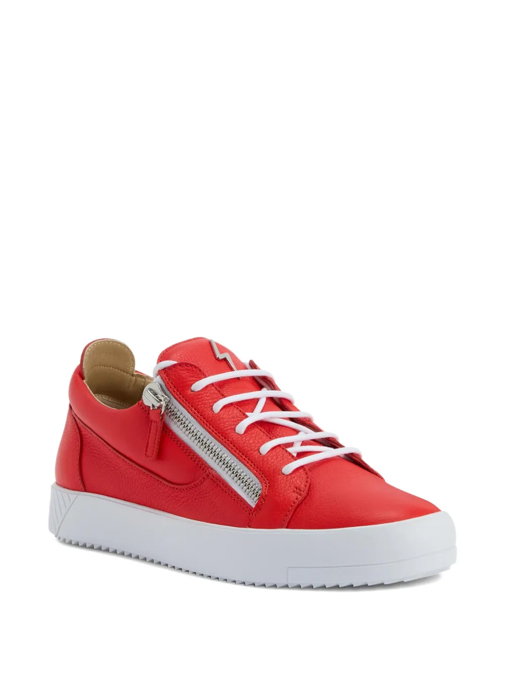 Giuseppe Zanotti zip-detail leather low-top sneakers Red
