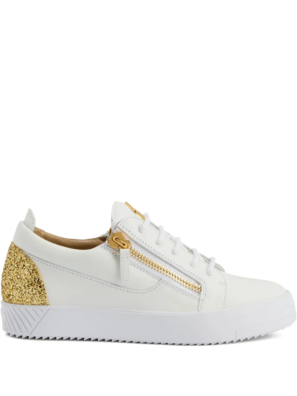 Giuseppe Zanotti Gail glitter-panel zip-detail sneakers White