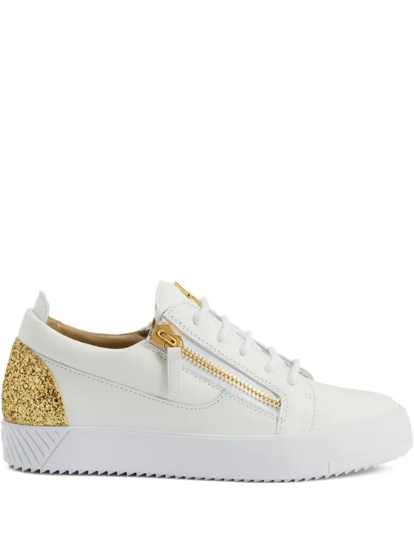 Giuseppe Zanotti Gail glitter-panel zip-detail Sneakers White