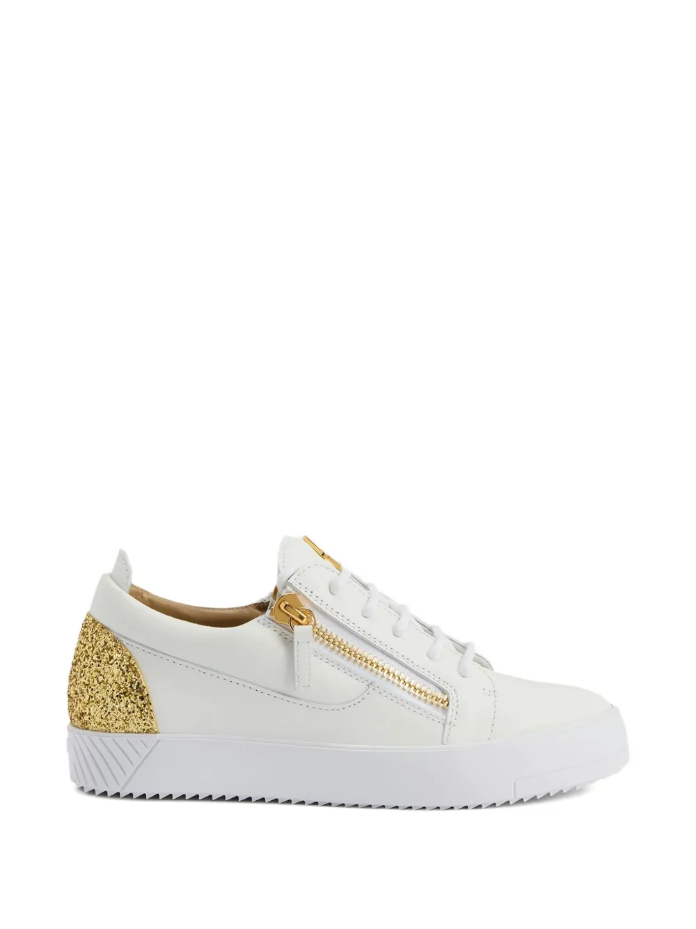 Giuseppe Zanotti Gail glitter-panel zip-detail sneakers White