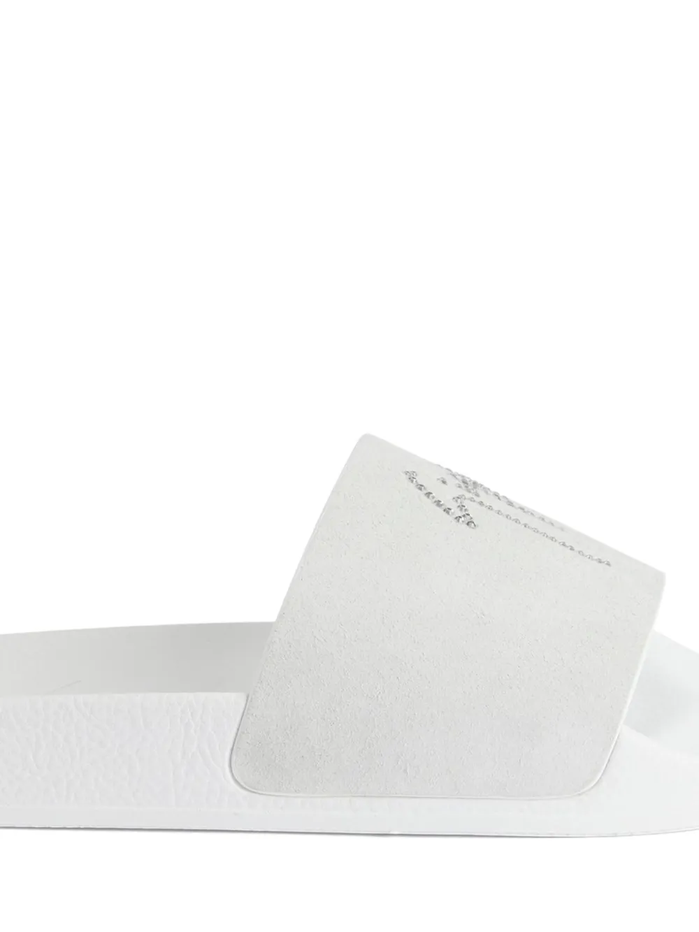 Giuseppe Zanotti Brett crystal-embellished leather slides White
