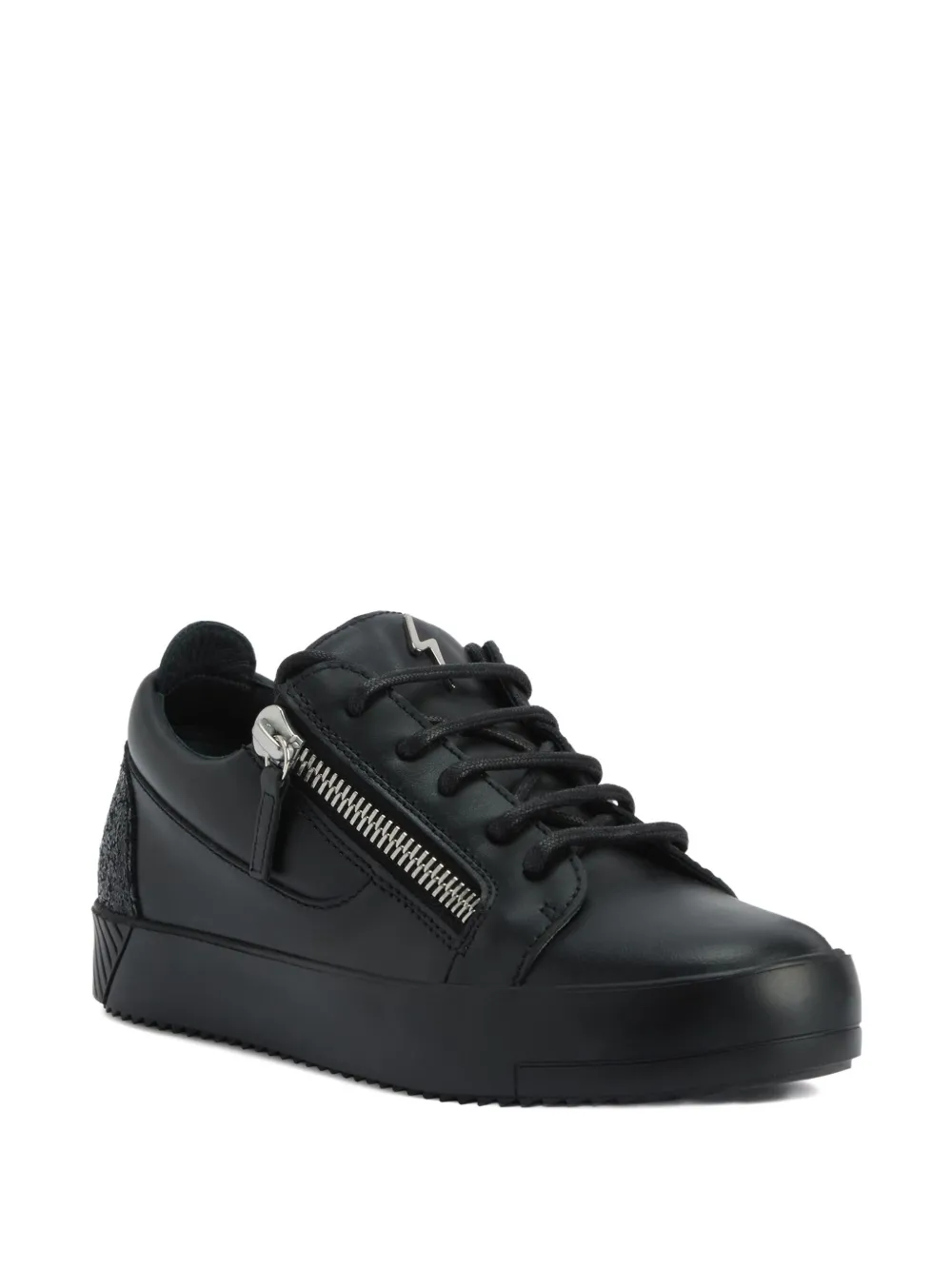 Giuseppe Zanotti Gail zip-detail glitter low-top sneakers Black