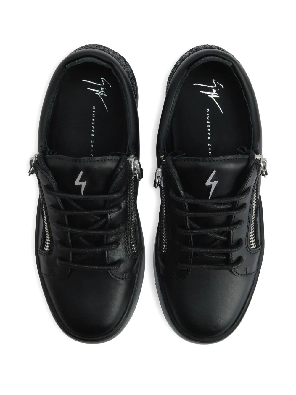 Giuseppe Zanotti Gail zip-detail glitter low-top sneakers Black