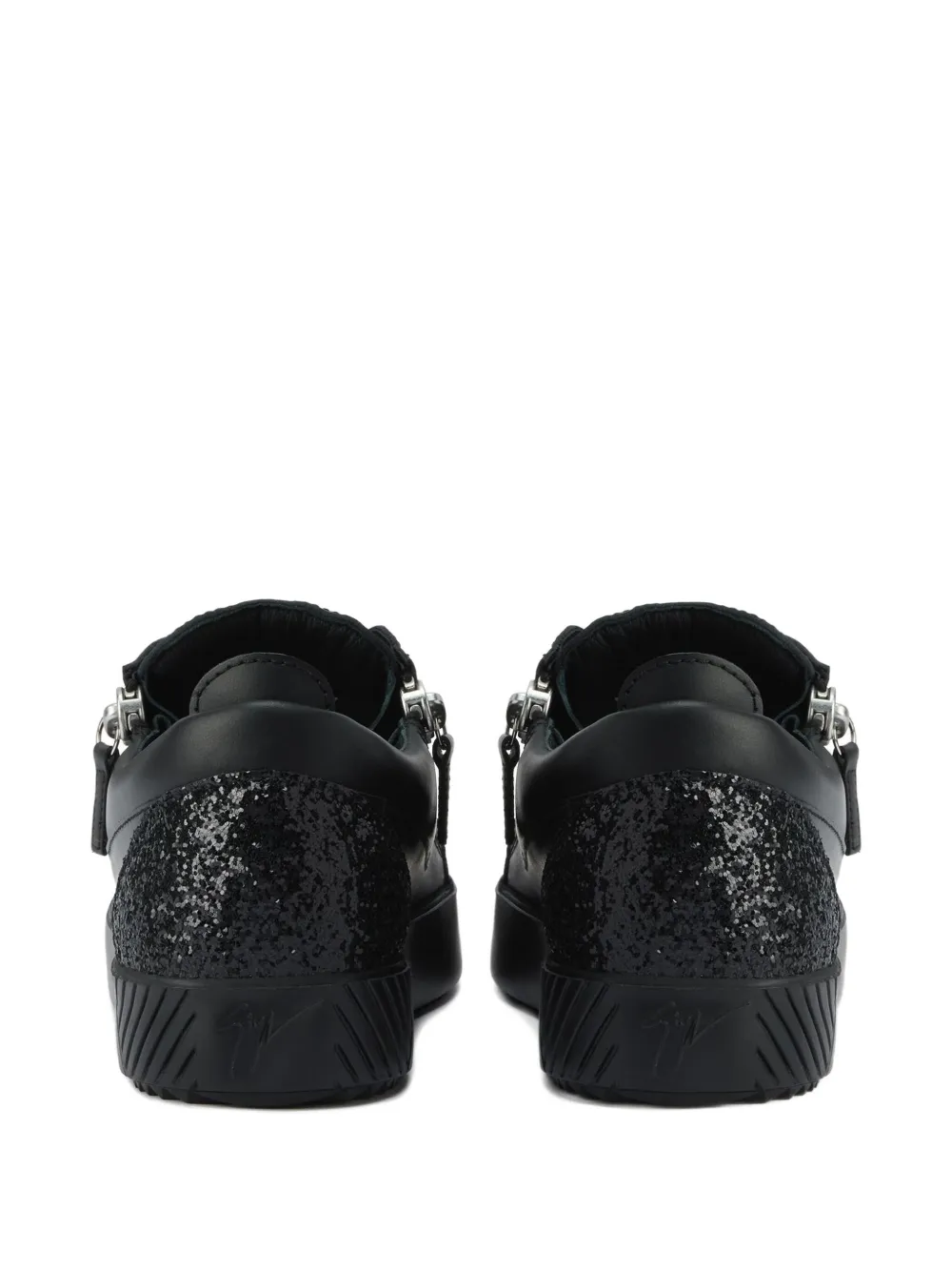 Giuseppe Zanotti Gail zip-detail glitter low-top sneakers Black