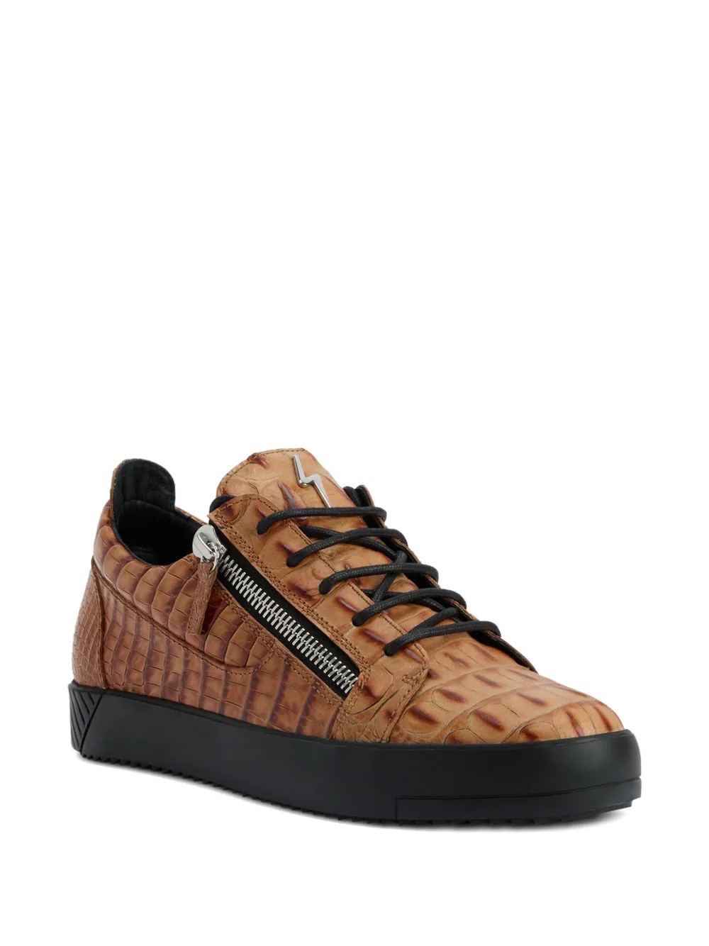 Giuseppe Zanotti Frankie crocodile-effect sneakers Brown