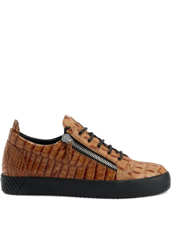 Giuseppe Zanotti Frankie crocodile-effect Sneakers | Brown | FARFETCH