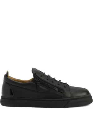 Giuseppe Zanotti Frankie zip-detail Leather Sneakers | Black