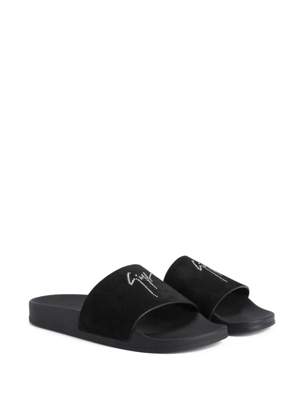 Giuseppe Zanotti crystal-embellished slides Black