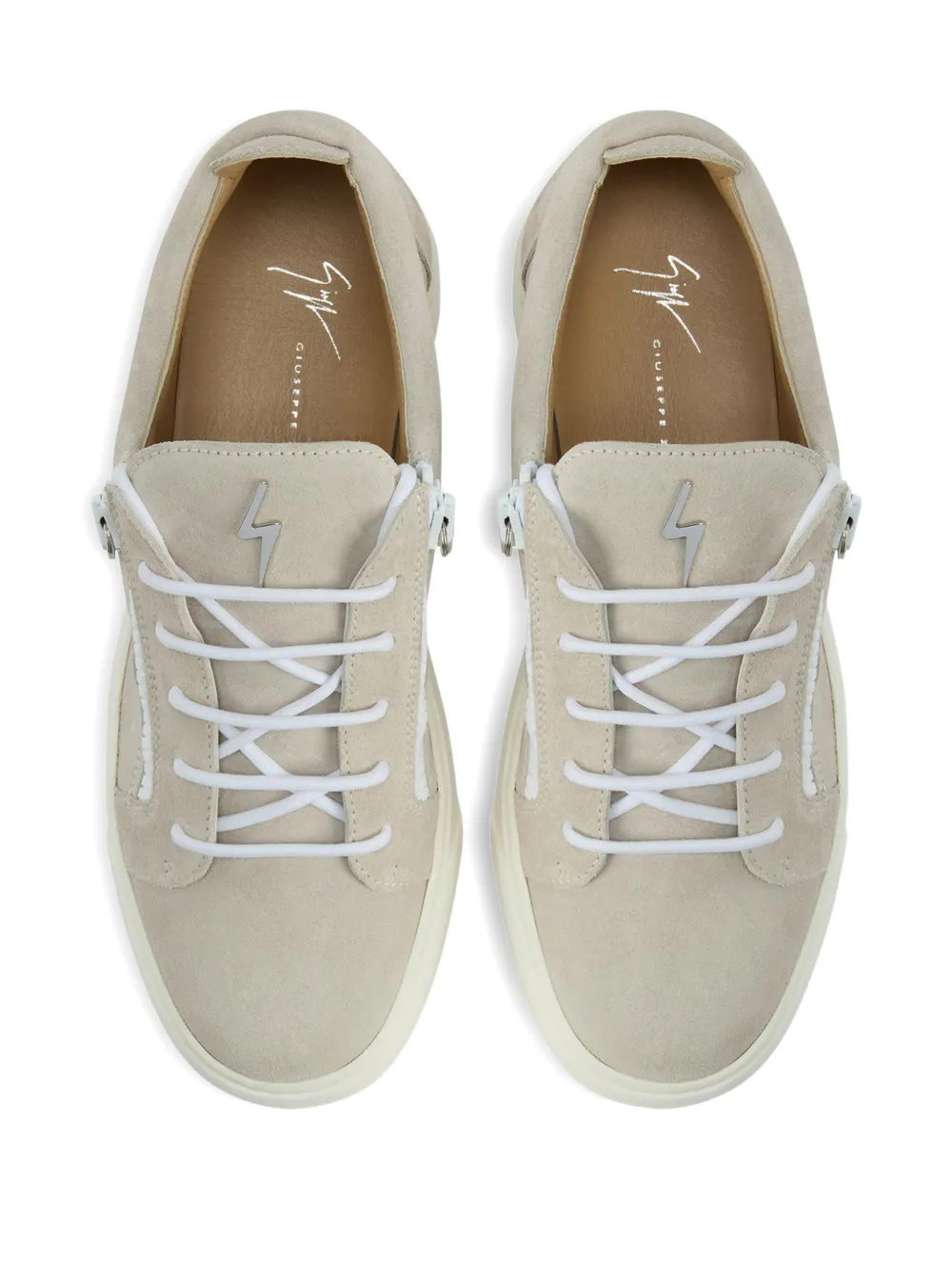 Giuseppe Zanotti zip-detail suede low-top sneakers Grey