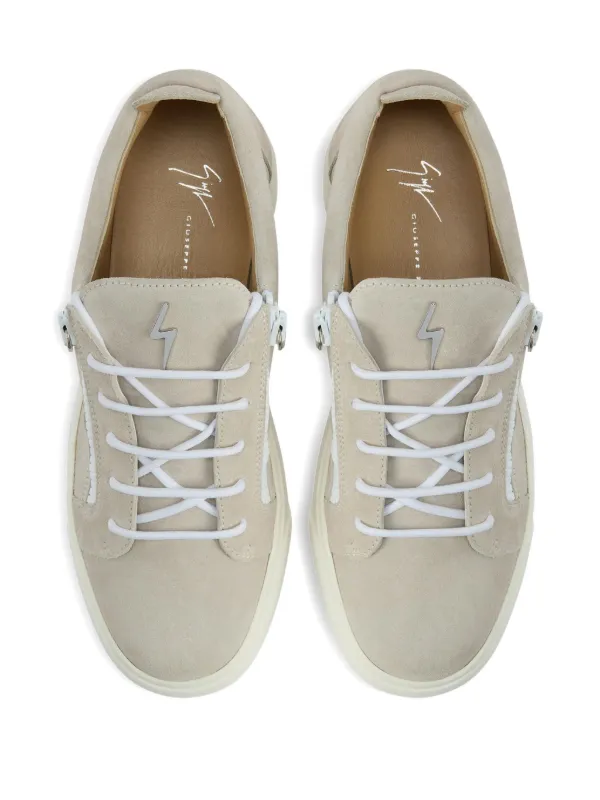 Giuseppe Zanotti zip-detail Suede low-top Sneakers | Grey  display picture 2