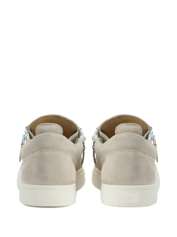 Giuseppe Zanotti Gray Suede Zip-Detail Slip-Ons 28269221_58462760_600.jpg main image 2