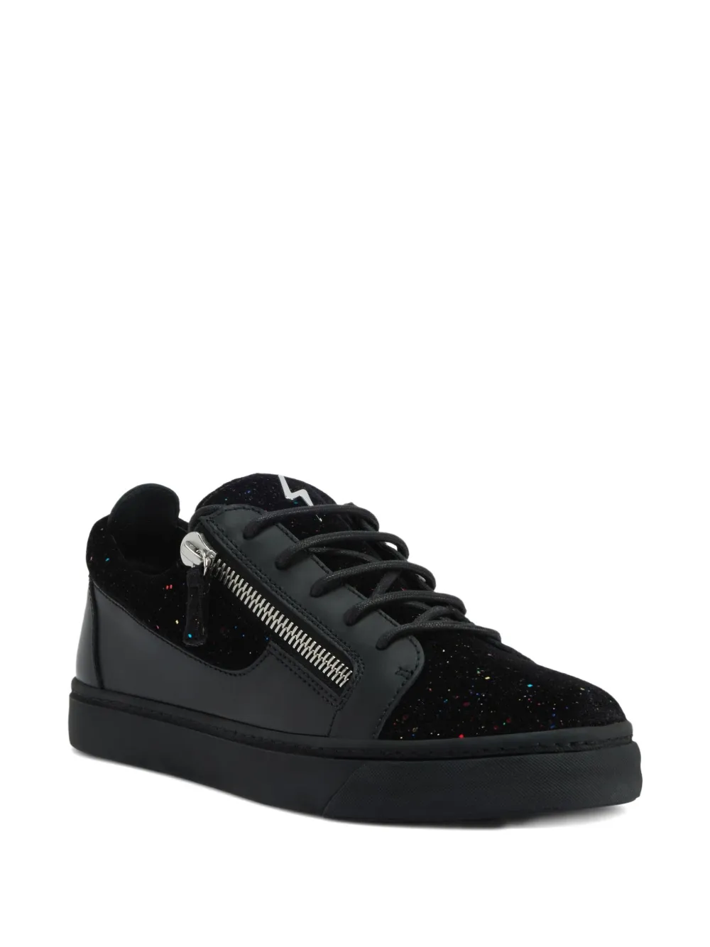 Giuseppe Zanotti zip-detail glitter low-top sneakers Black