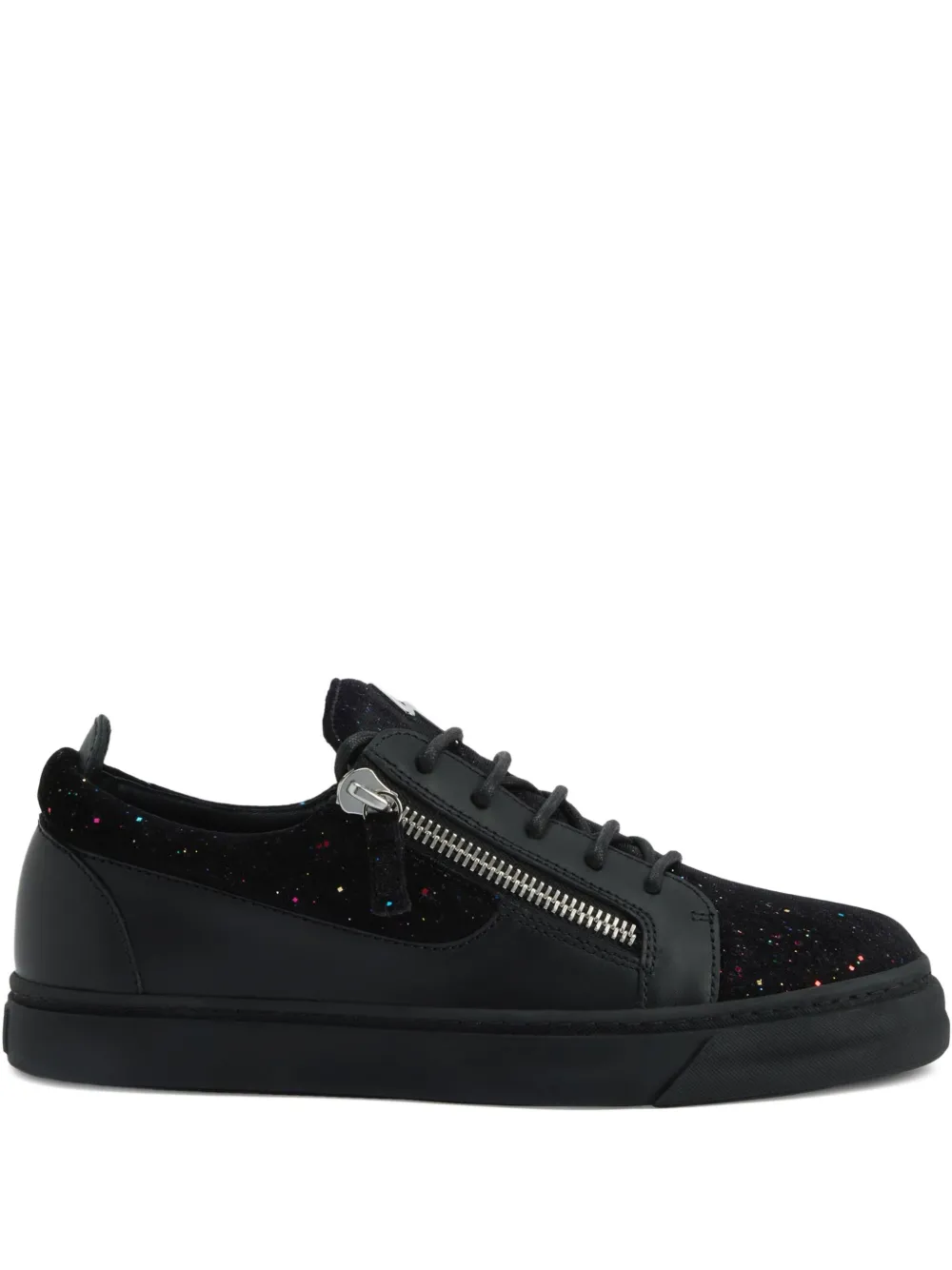 Giuseppe Zanotti zip-detail glitter low-top sneakers Black