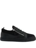 Giuseppe Zanotti zip-detail glitter low-top sneakers - Black