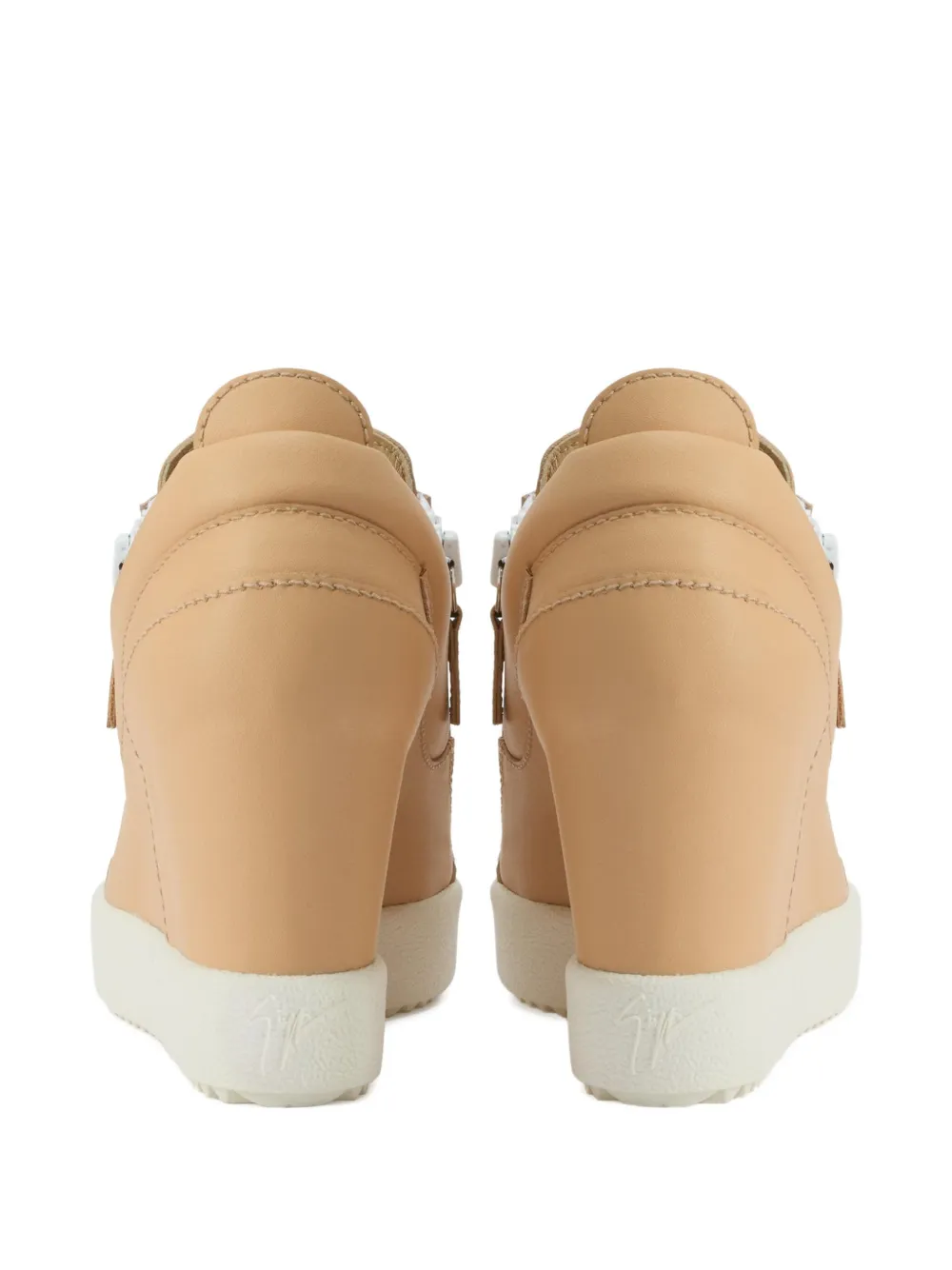 Giuseppe Zanotti 75mm wedge zip-detail low-top sneakers Neutrals