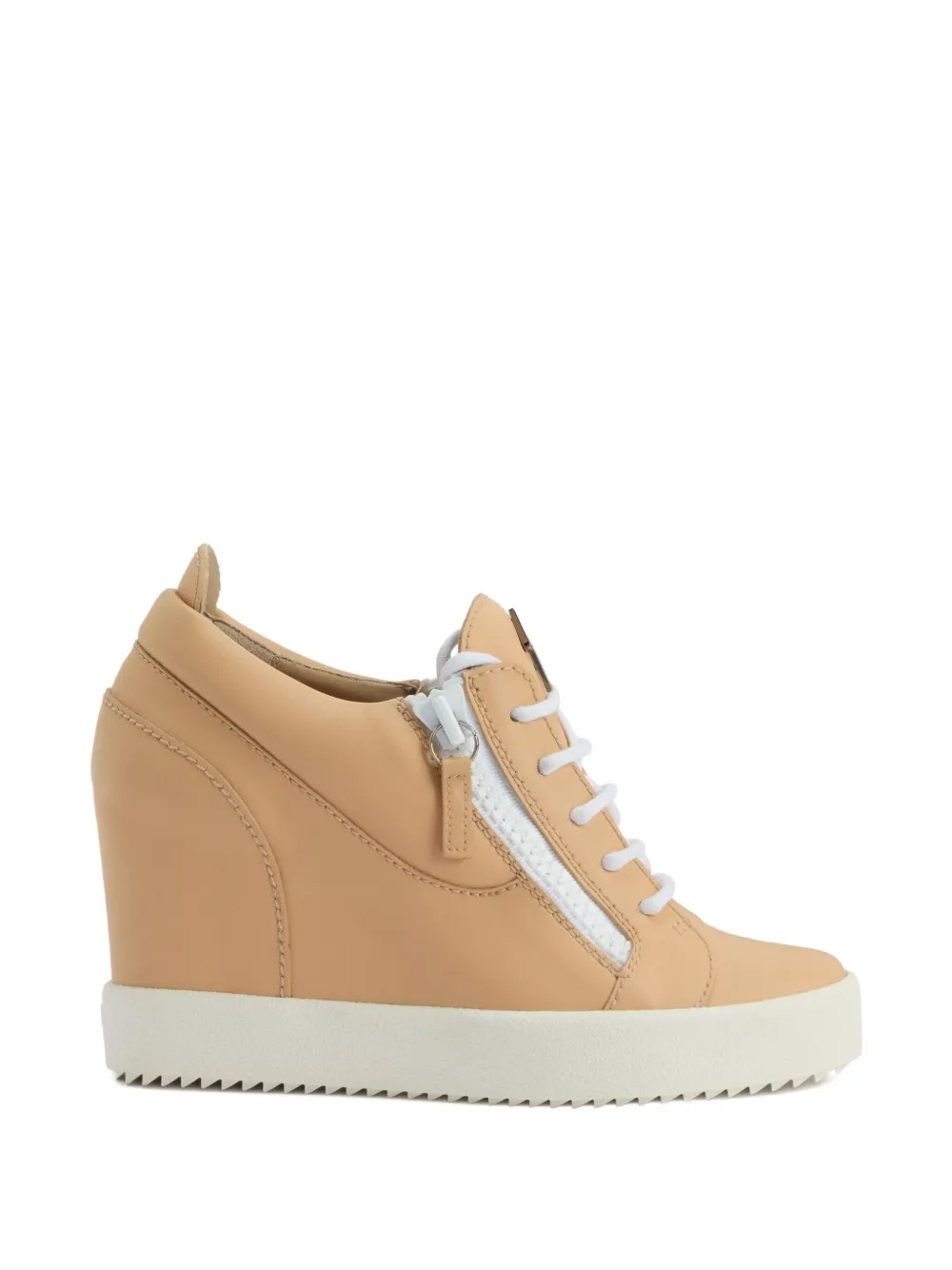 Giuseppe Zanotti 75mm wedge zip-detail low-top sneakers Neutrals
