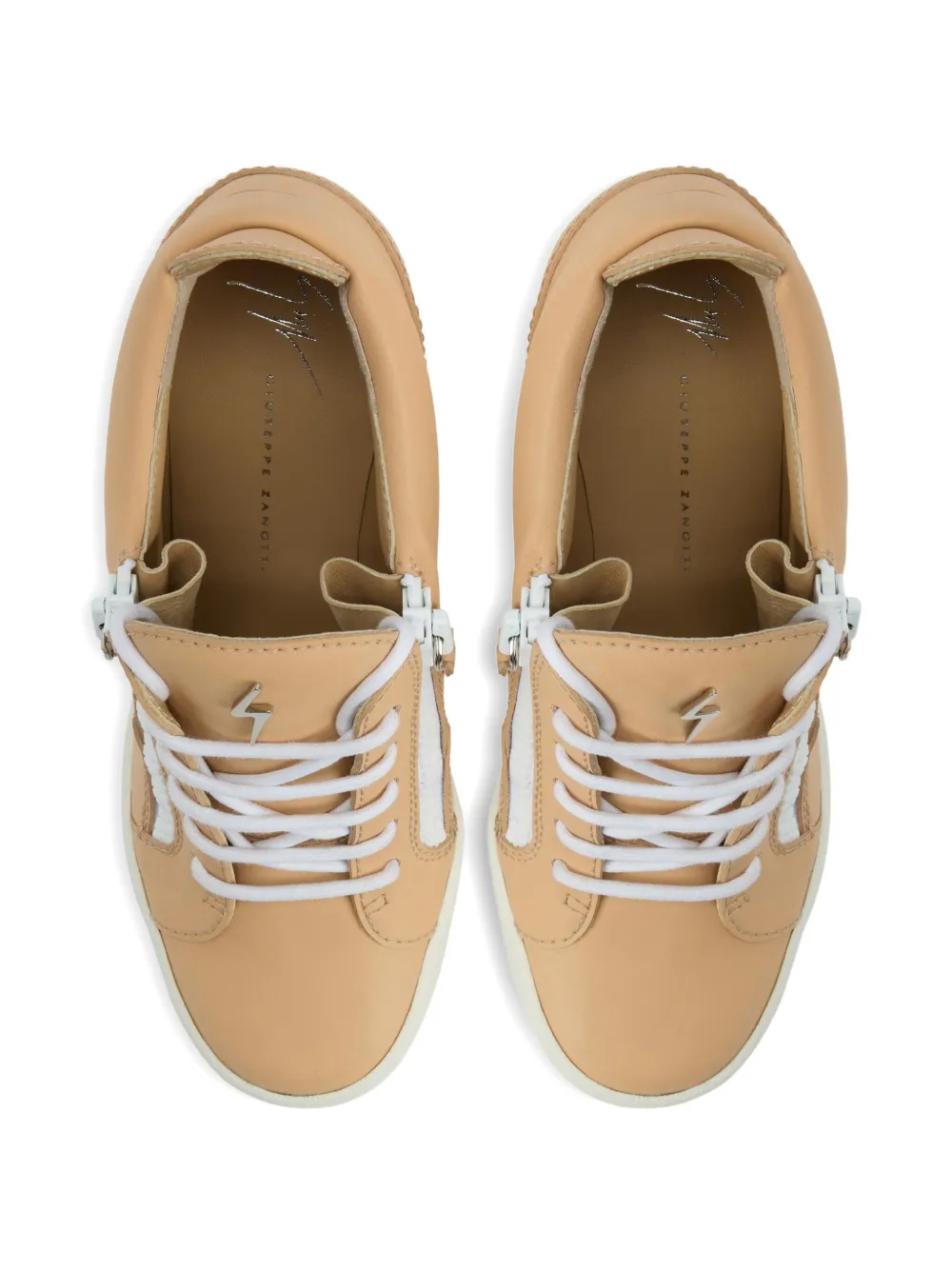 Giuseppe Zanotti 75mm wedge zip-detail low-top sneakers Neutrals