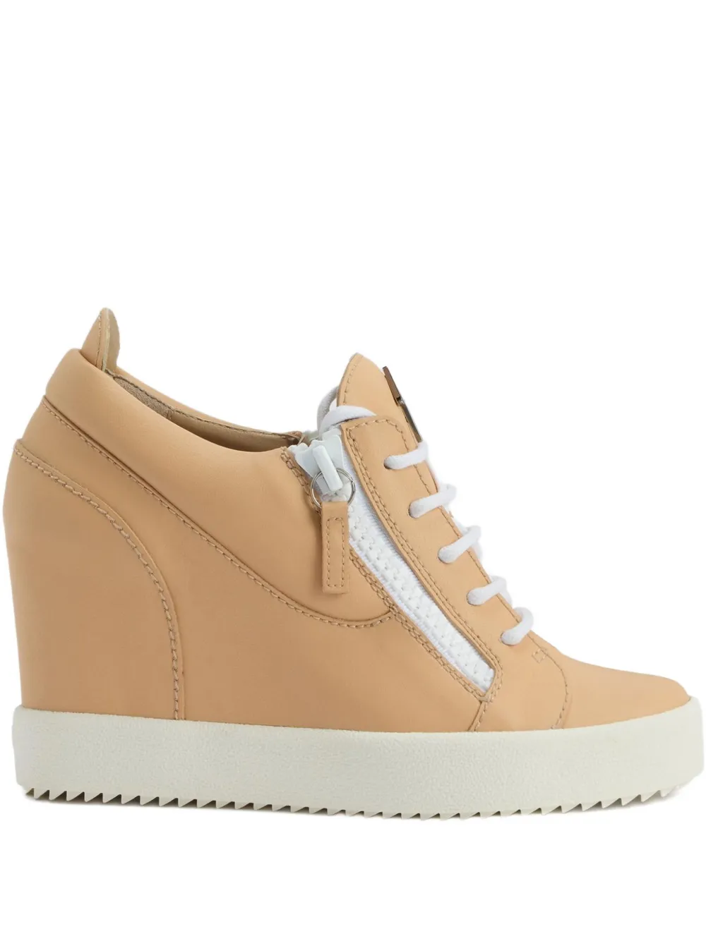 Giuseppe Zanotti 75mm wedge zip-detail low-top sneakers Neutrals