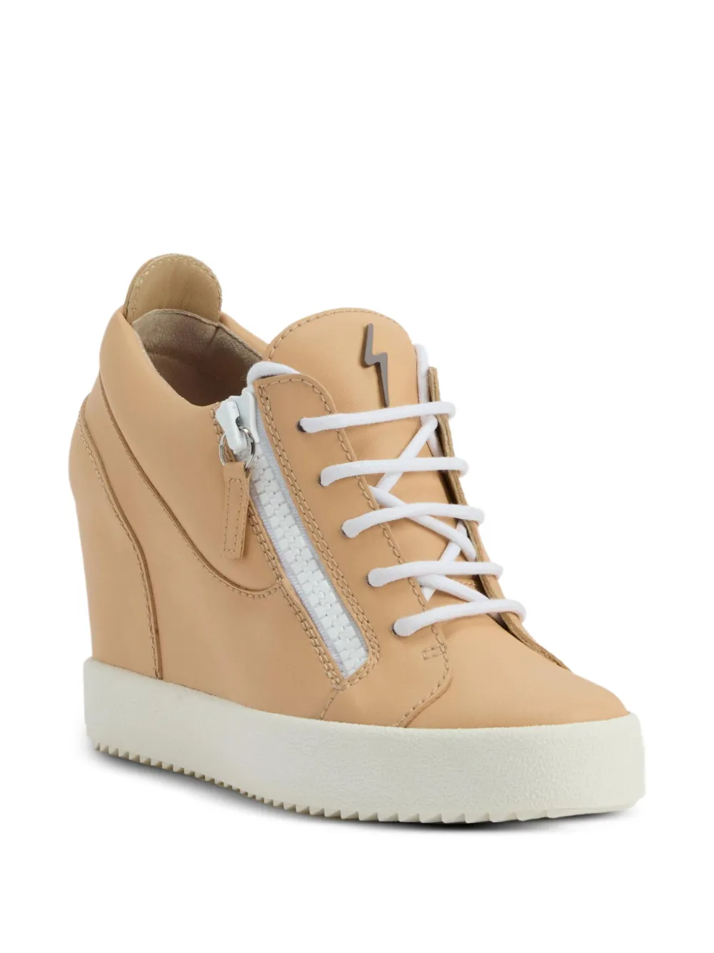 Giuseppe Zanotti 75mm wedge zip-detail low-top sneakers Neutrals