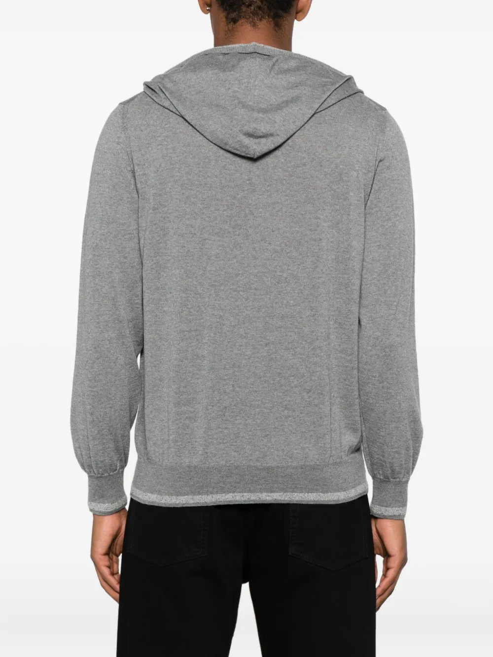 Canali Hoodie met contrasterende afwerking Grijs