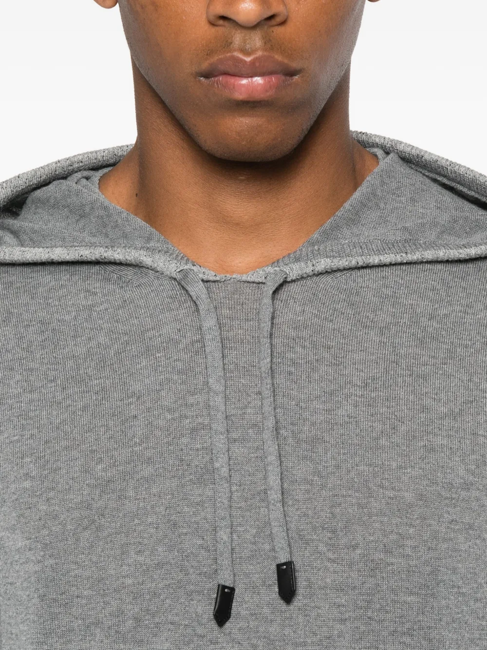 Canali Hoodie met contrasterende afwerking Grijs