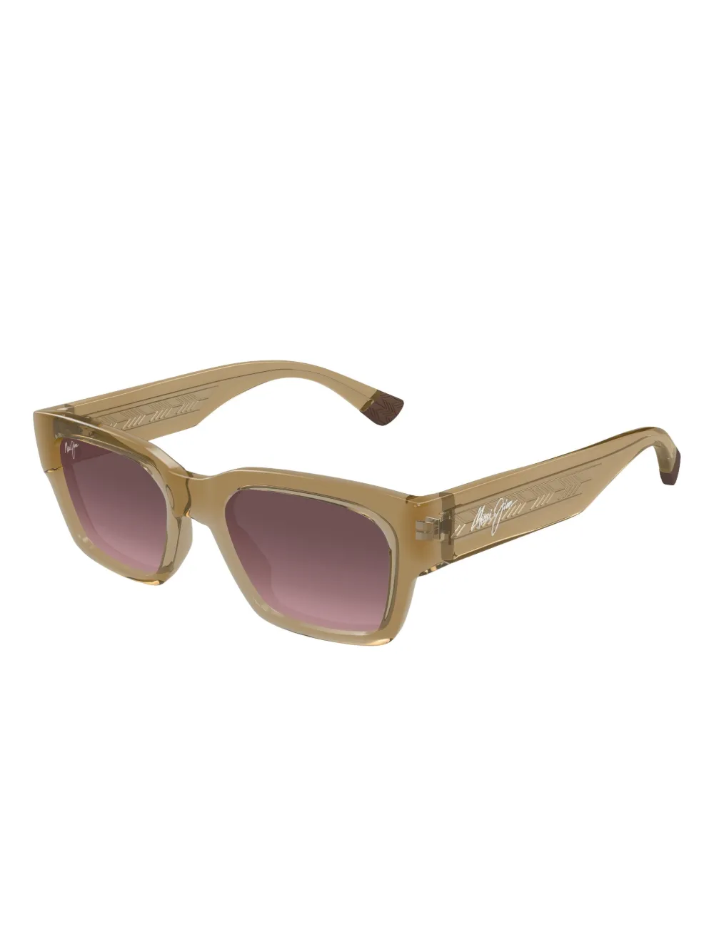 Maui Jim Kenui zonnebril met rechthoekig montuur Beige