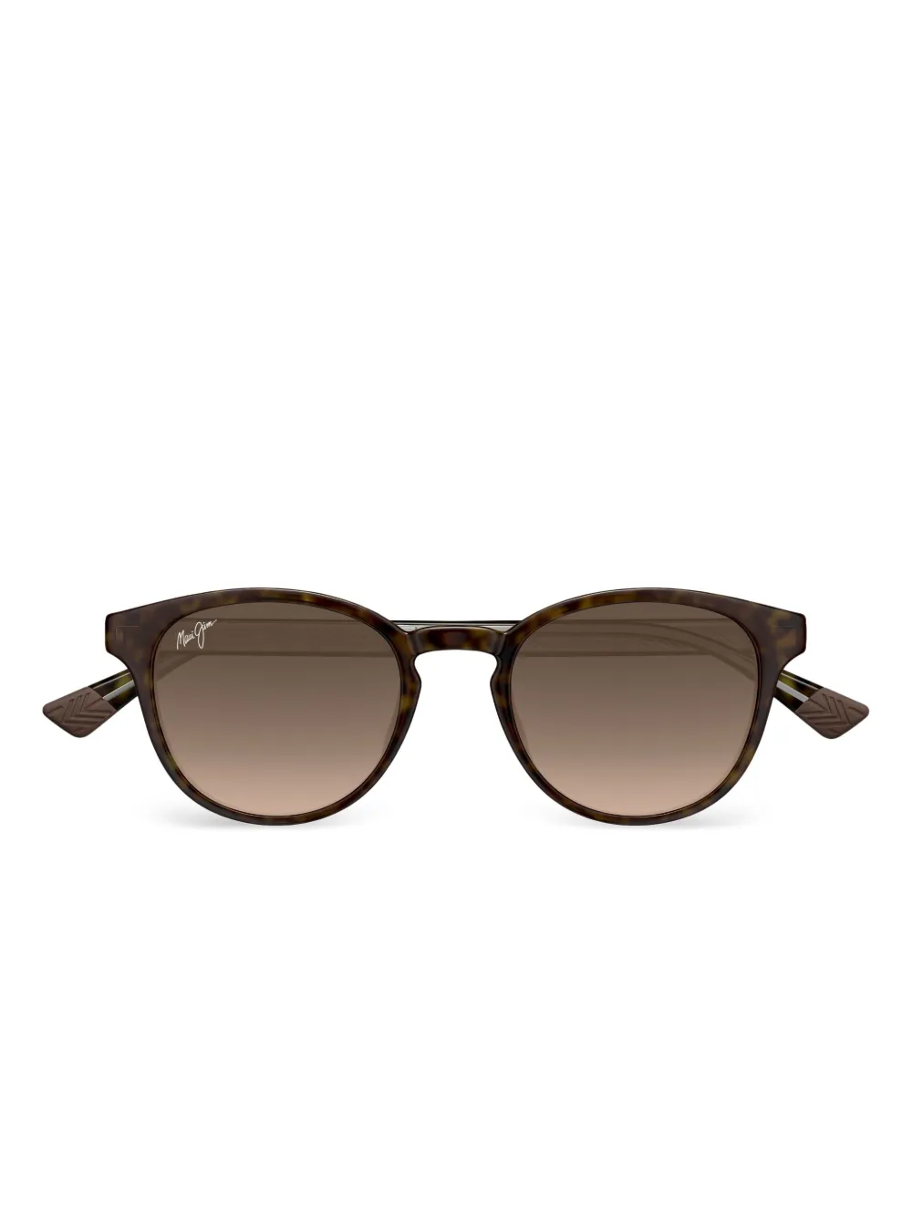 Maui Jim Hiehie zonnebril met rond montuur van schildpadschild-effect Bruin