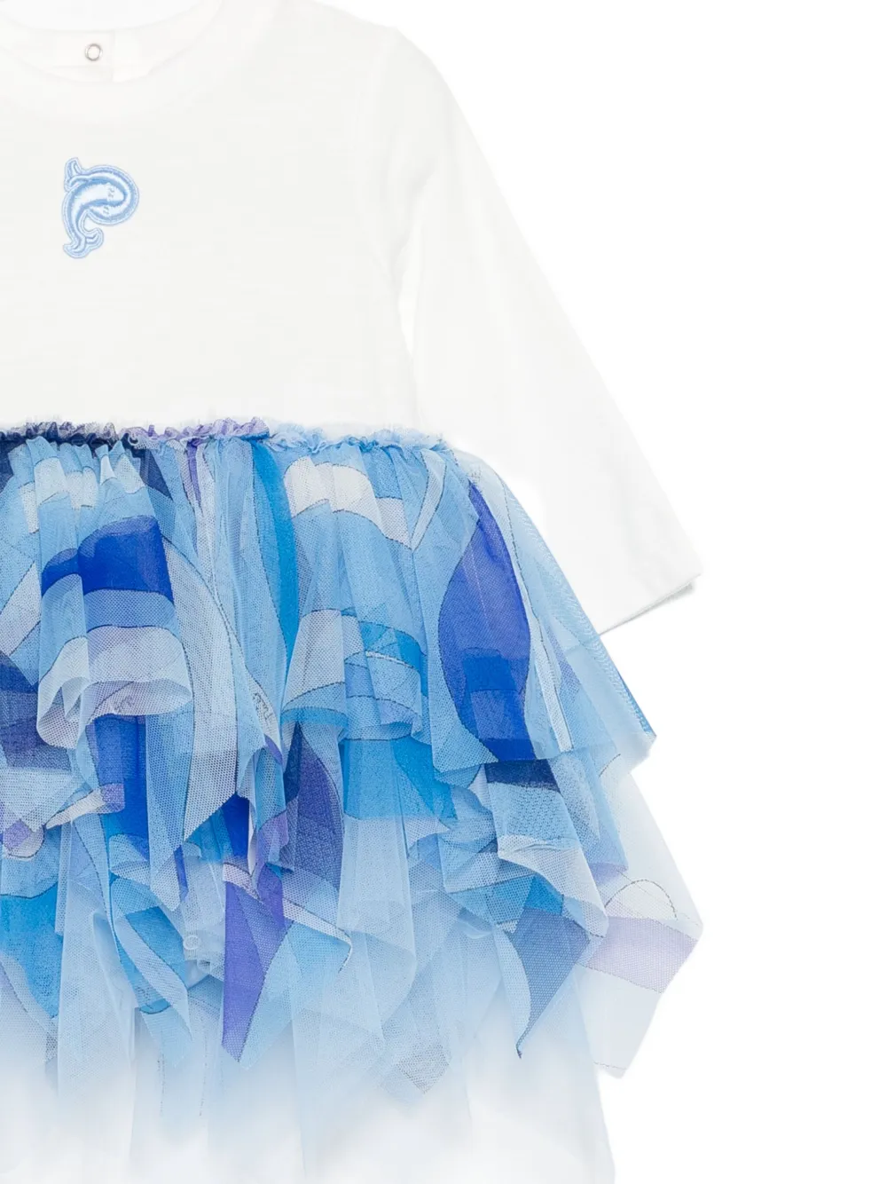 PUCCI Junior embroidered tulle dress Blauw