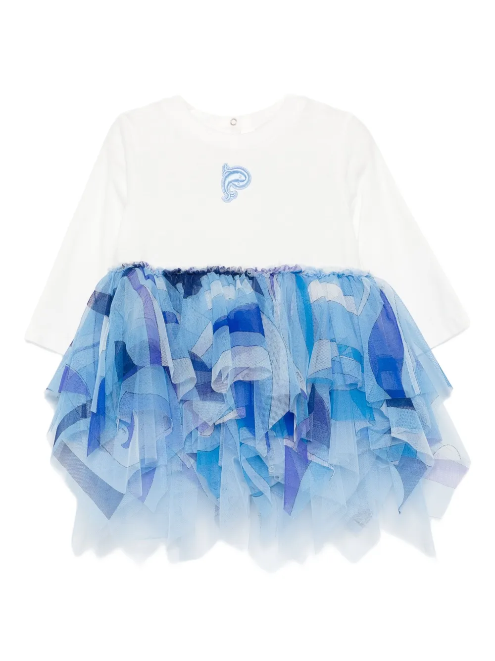 PUCCI Junior embroidered tulle dress Blauw