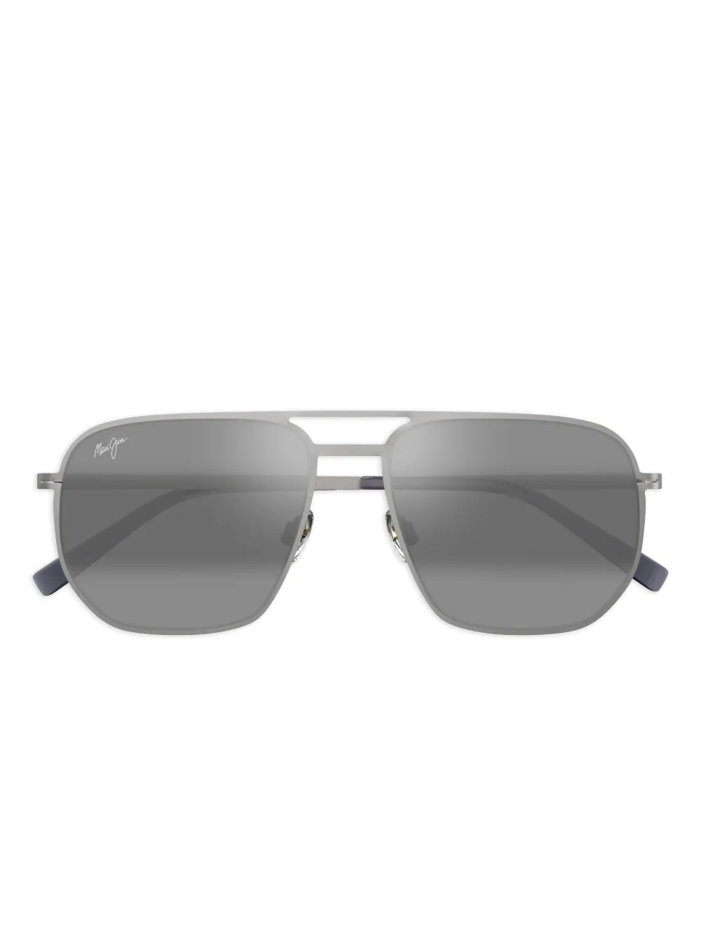 Maui Jim Shark's Cove スクエアフレーム サングラス - シルバートーン Maui Jim Shark's Cove スクエアフレーム サングラス - シルバートーン