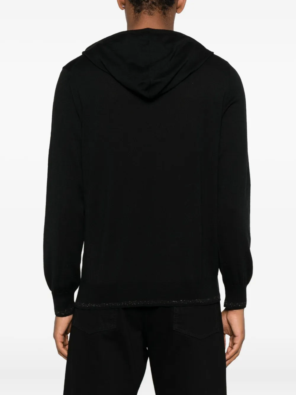 Canali Hoodie verfraaid met pailletten Zwart
