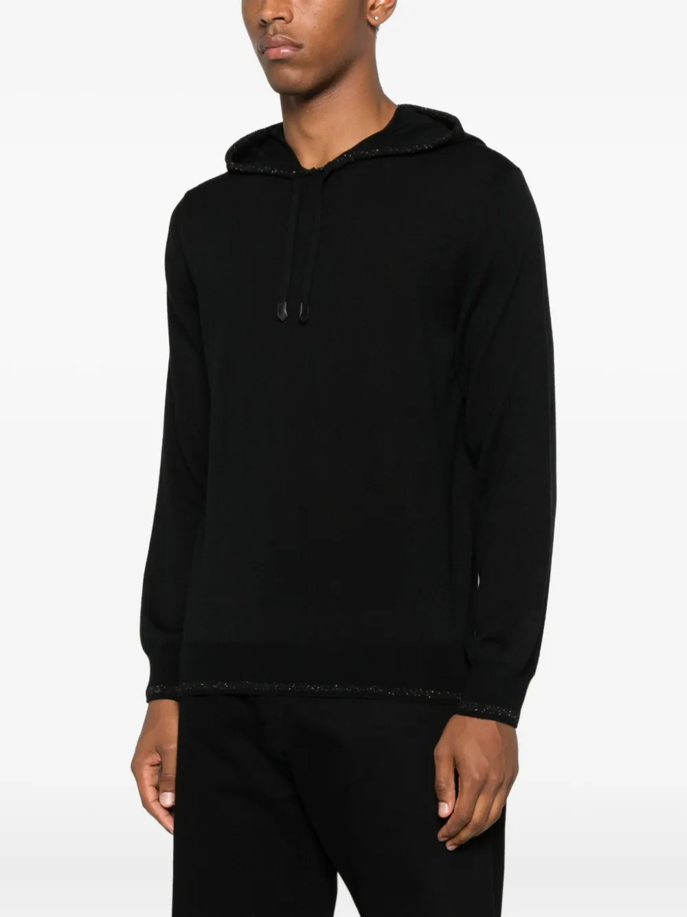 Canali Hoodie verfraaid met pailletten Zwart
