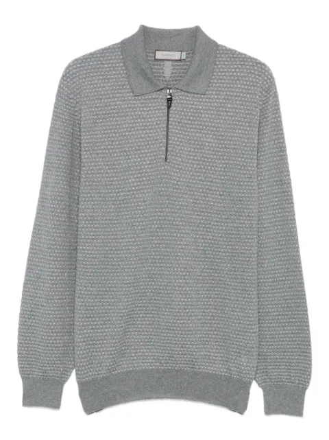 Canali polo-collar merino wool sweater