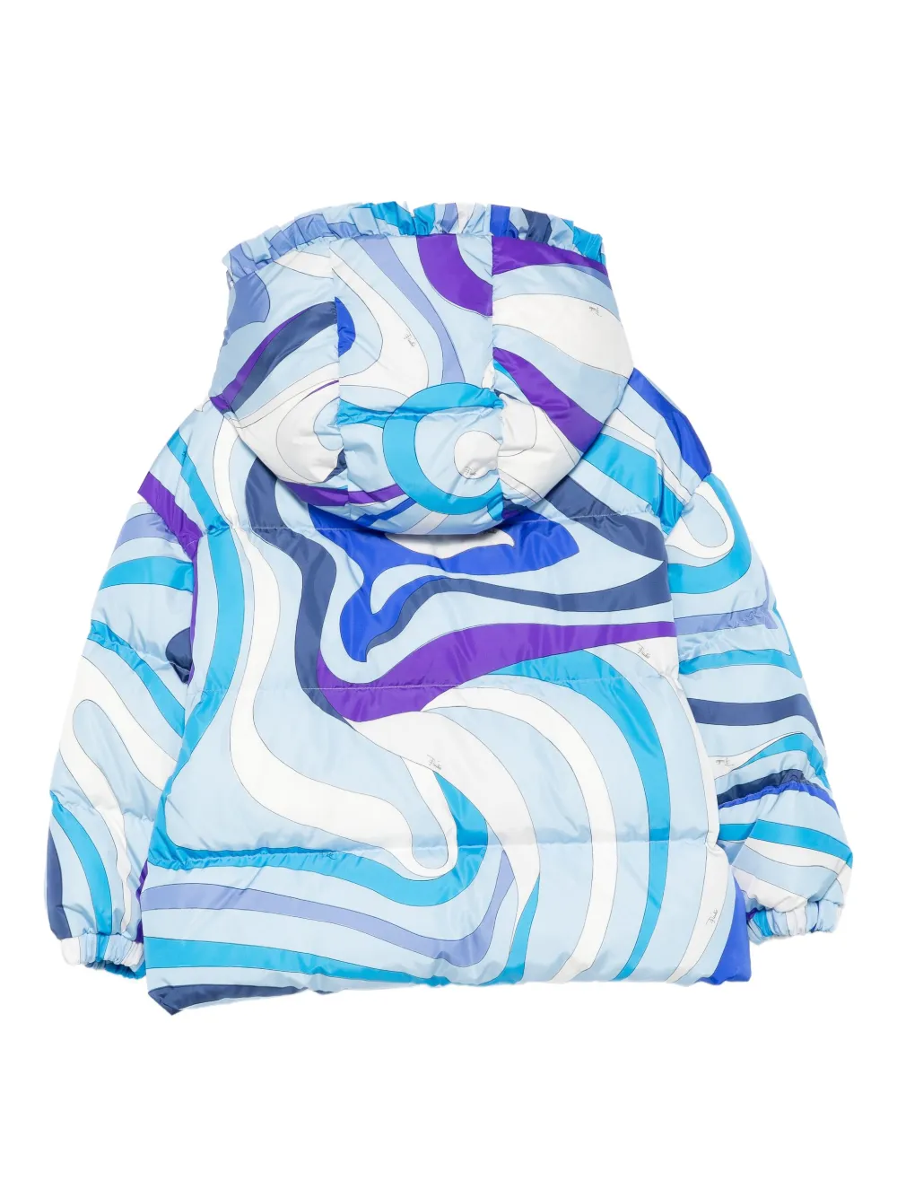 PUCCI Junior Marmo-print hooded jacket Blauw