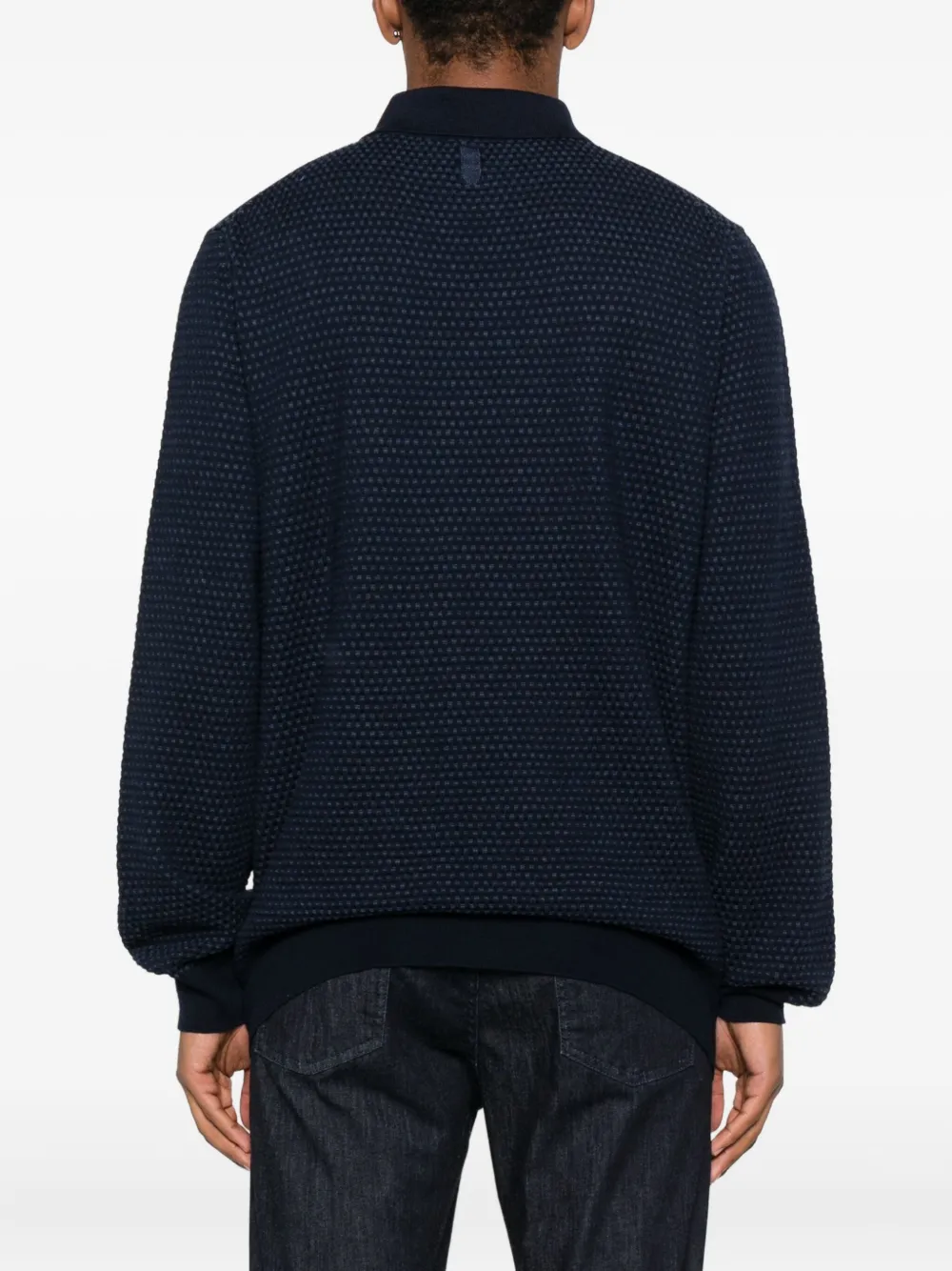 Canali Poloshirt met hals met rits Blauw