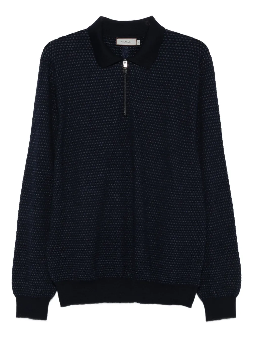 Canali Polo con zip - Blu