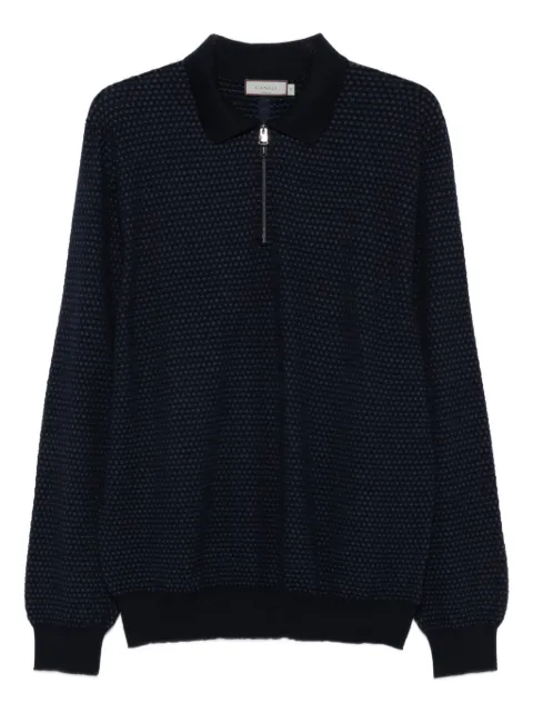 Canali zip-neck polo shirt