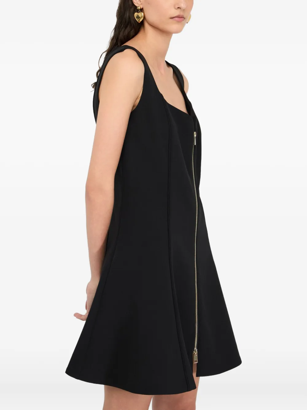LIU JO zip-front pleated dress Zwart