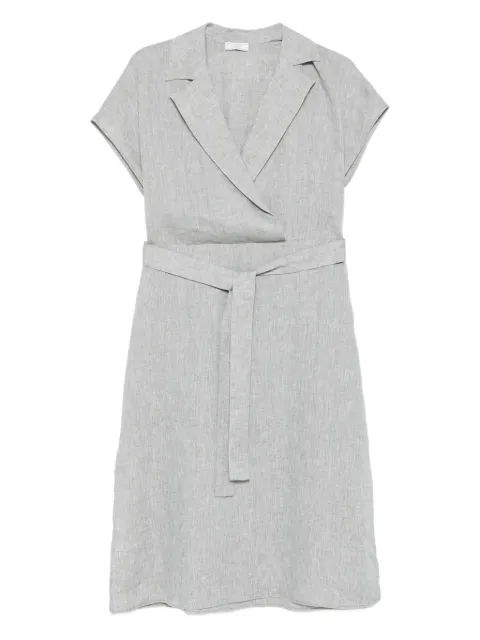 Peserico wrap-neck belted midi dress